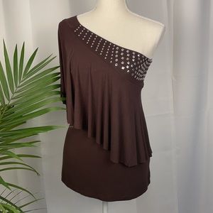 🤎TAKARA🤎ONE SHOULDER TOP, SMALL